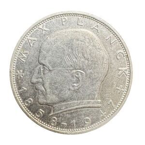 2 Deutsche Mark Max Planck Federal Republic of Germany Coin 1966 KM#116